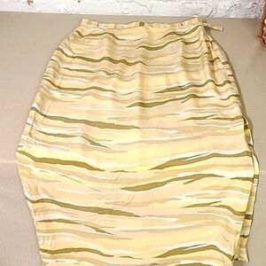 Vintage Y2K 100% Silk Long Skirt Yellow Size 12